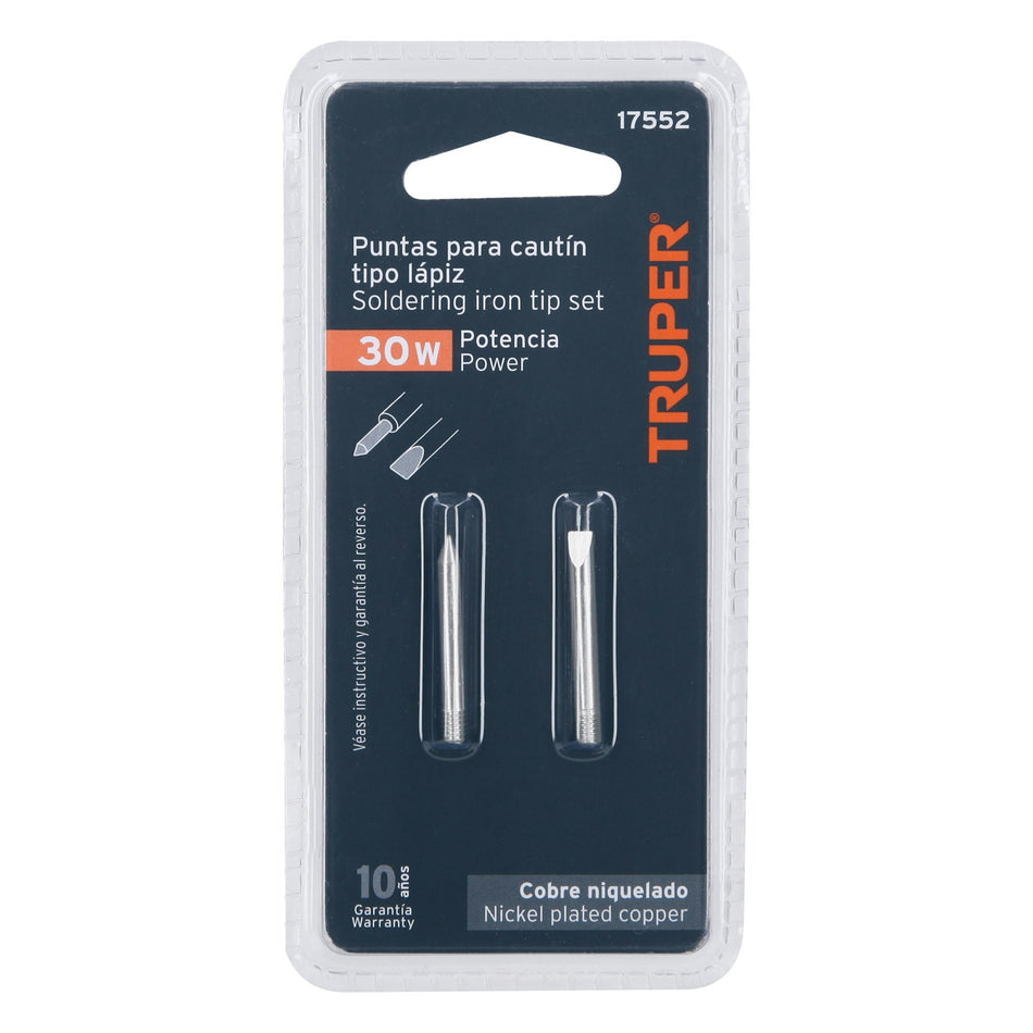 Blister con 2 puntas de repuesto p/cautin tipo lapiz CAU-30