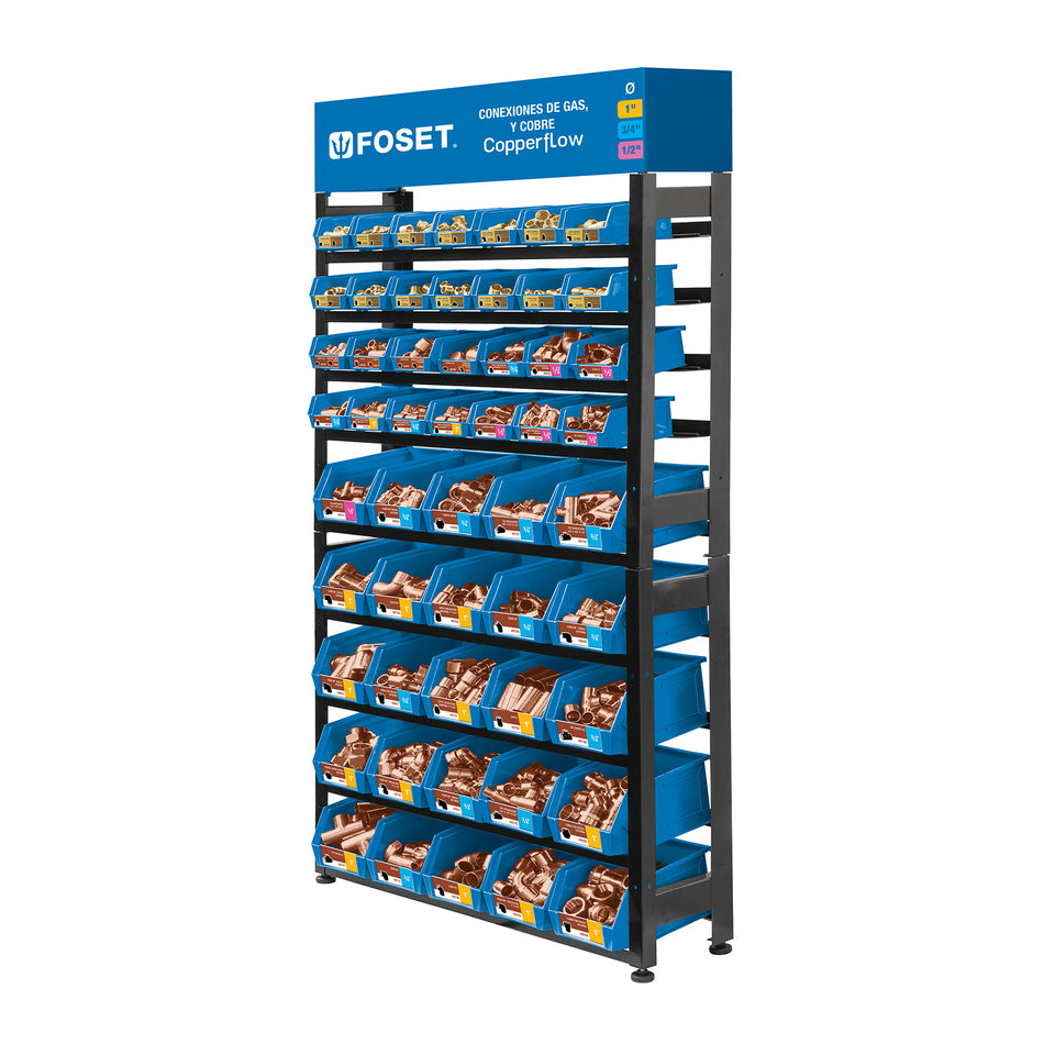 Rack con conexiones de cobre y gas FOSET