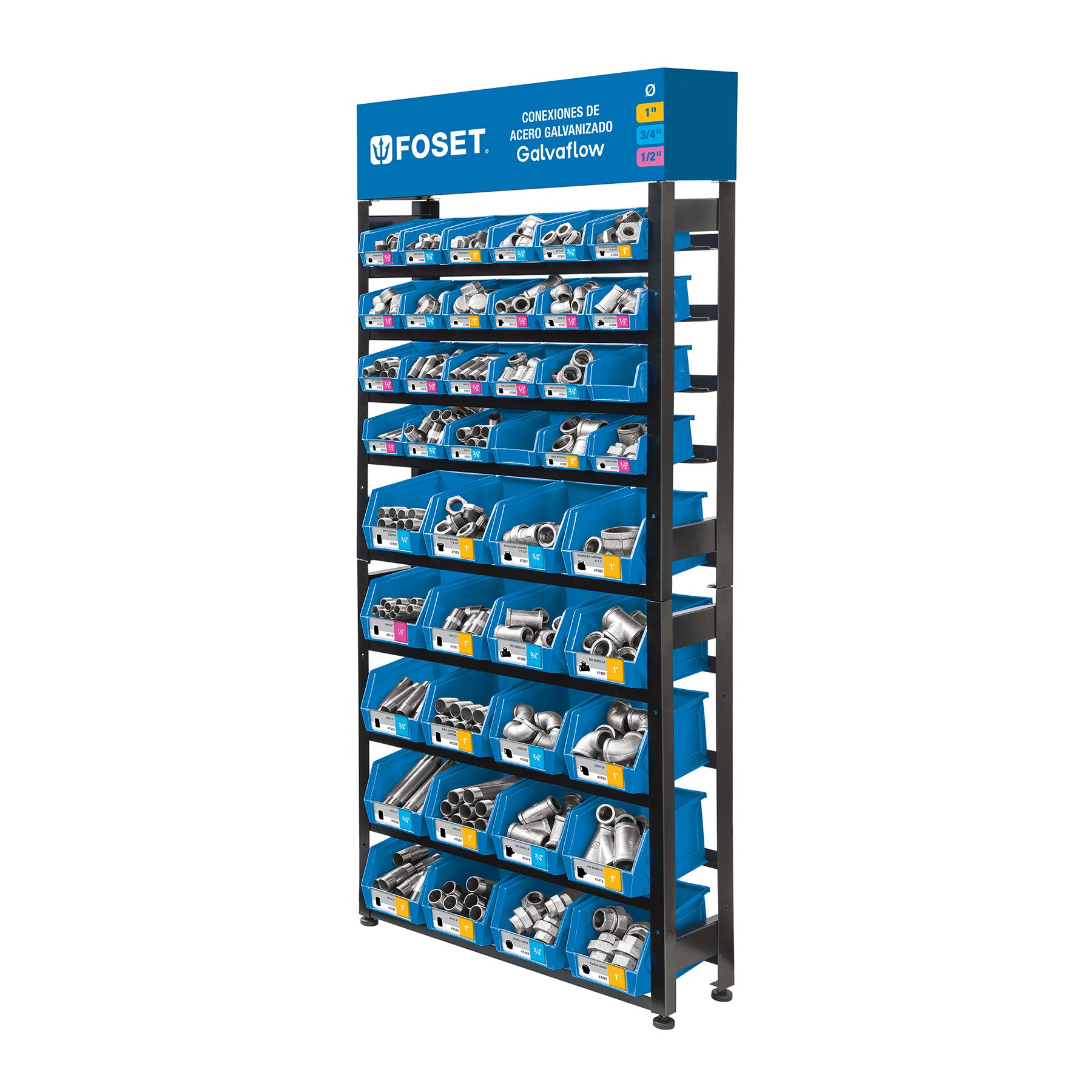Rack con conexiones de acero galvanizado FOSET