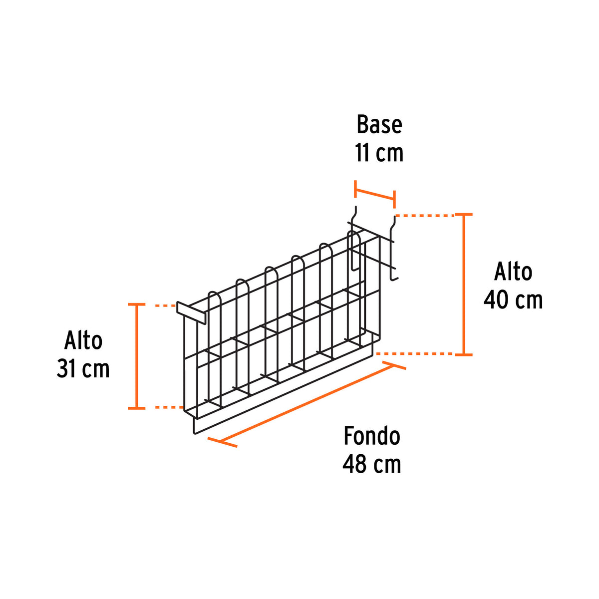 Rack para escobas metálicas, Truper
