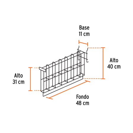 Rack para escobas metálicas, Truper
