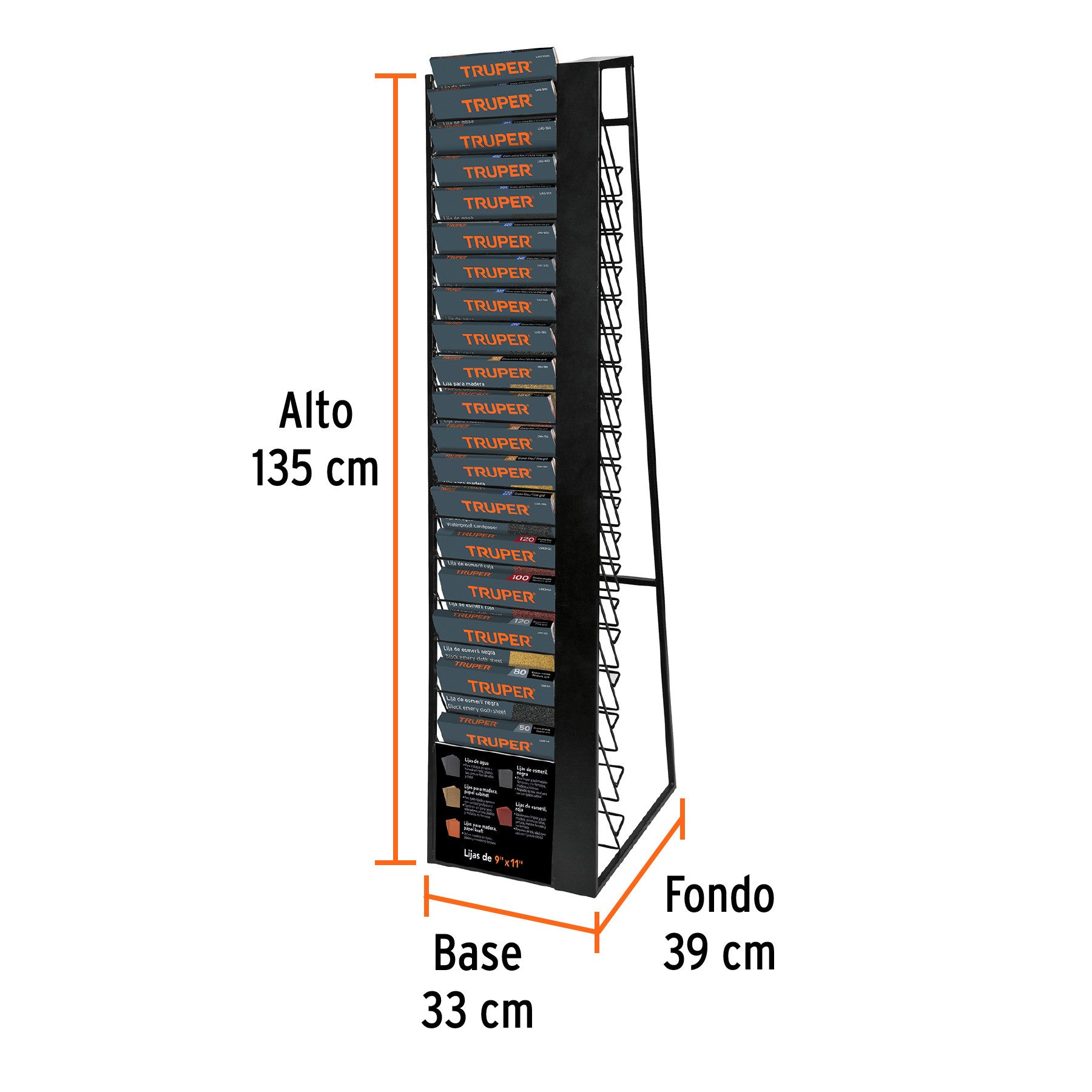 Rack para 19 hojas de lija Truper