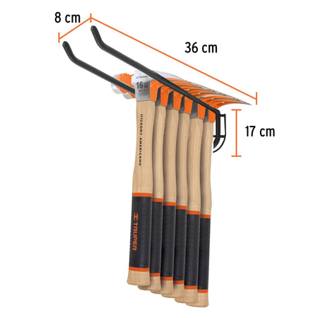 Rack para 6 martillos pulidos una curva Truper