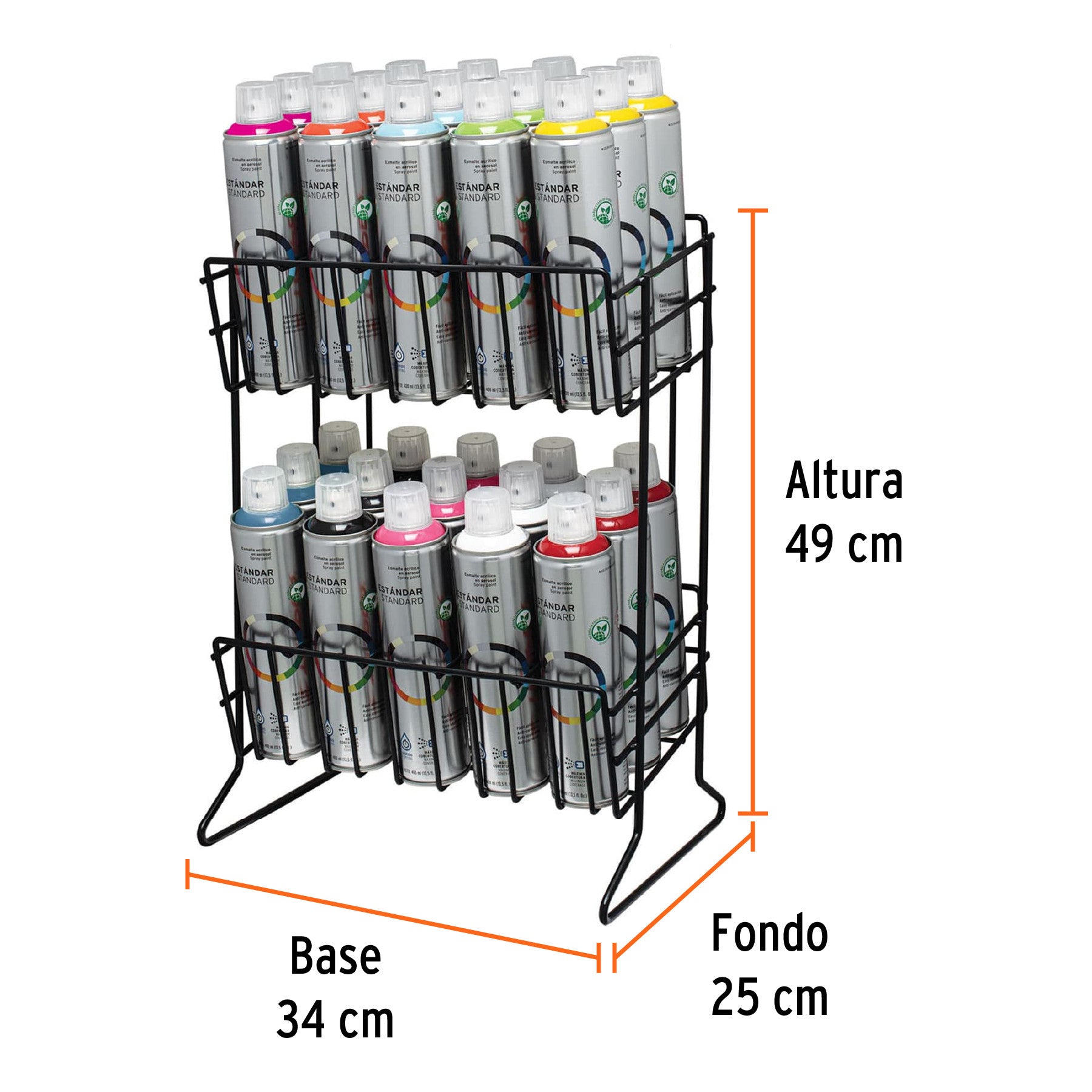 Rack para 30 pinturas en aerosol Truper