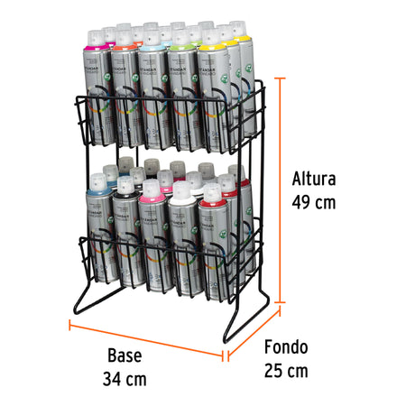Rack para 30 pinturas en aerosol Truper