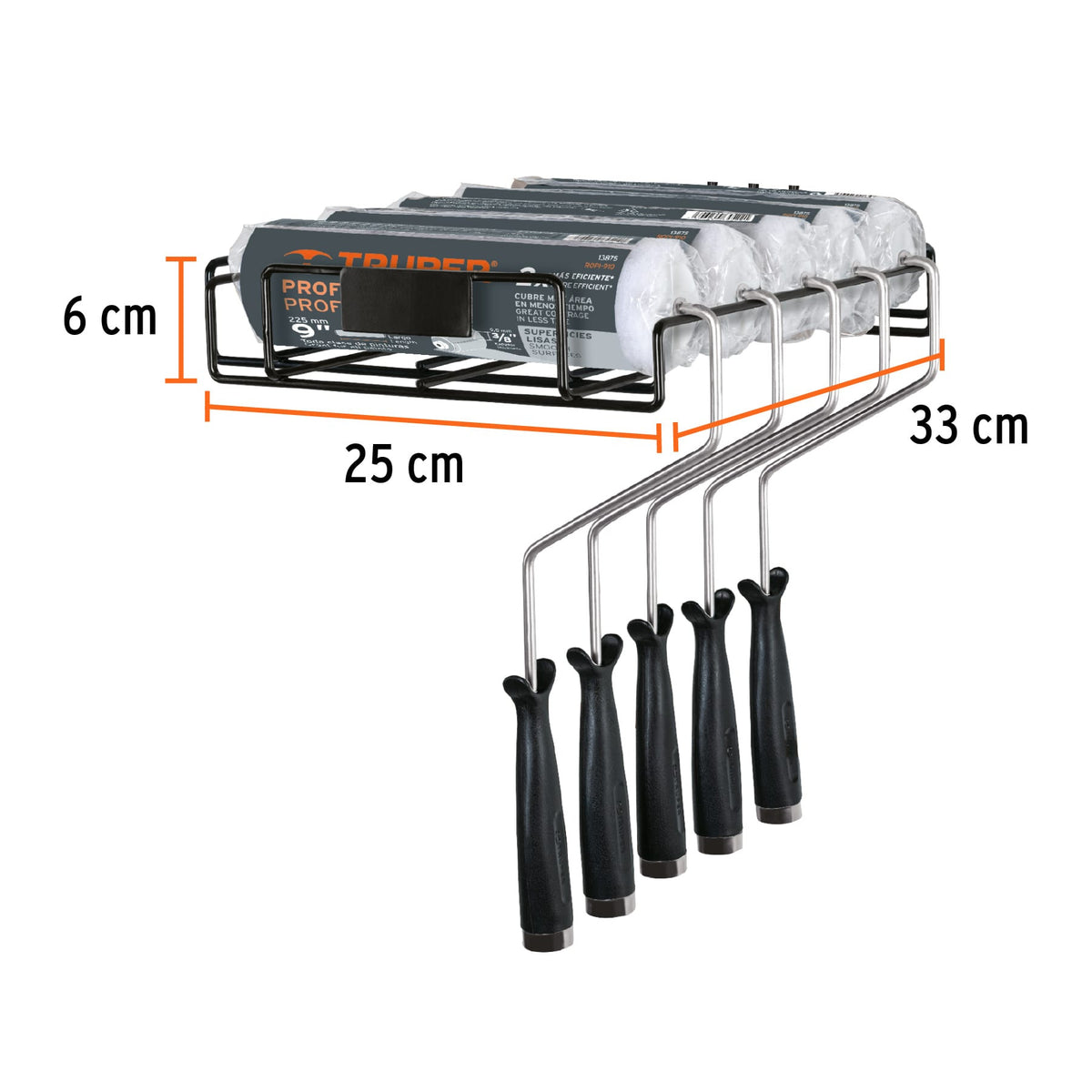 Rack para 4 rodillos para pintar de 9" Truper