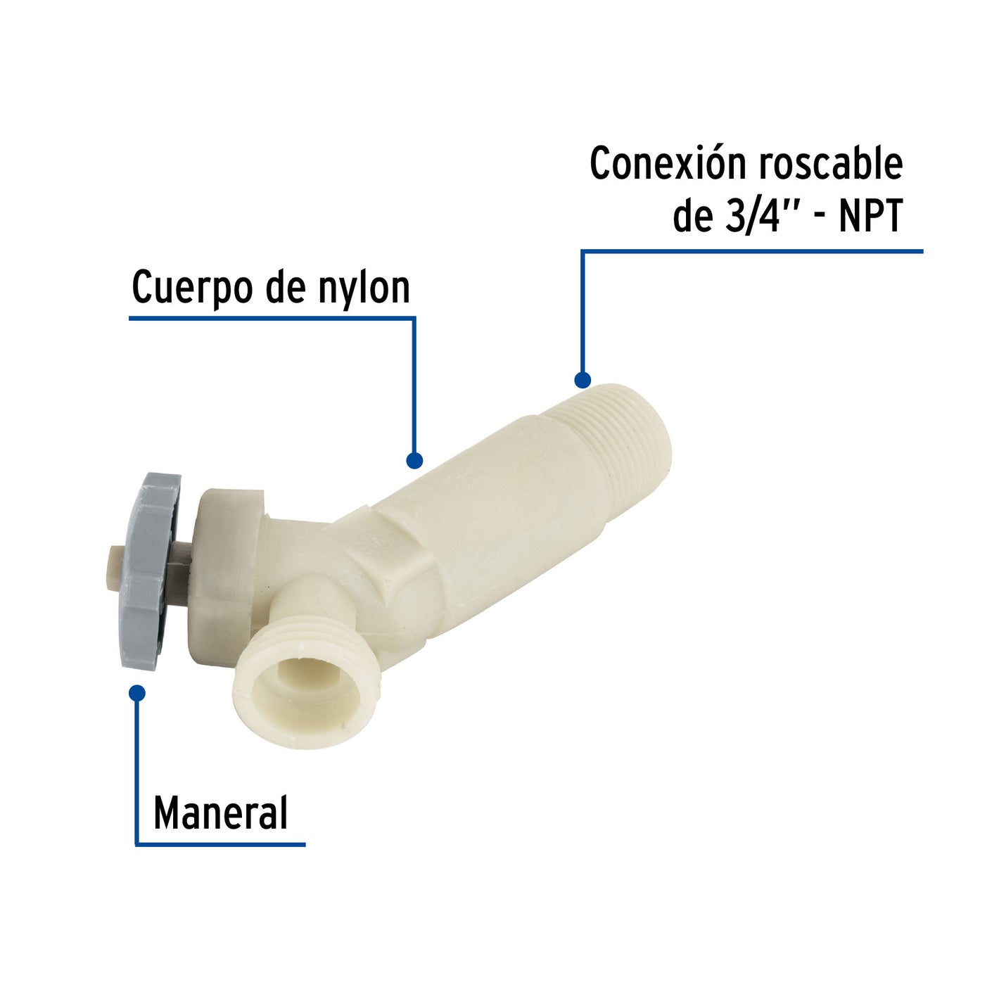 Válvula de drenado para calentador solar, 3/4', FOSET