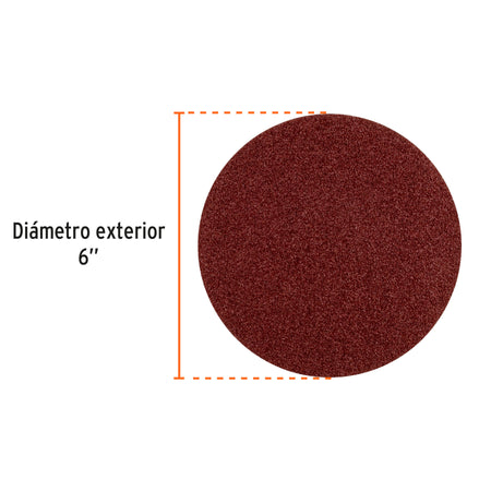 Paquete con 3 discos de lija 6" grano 100 para PUL-4X6T