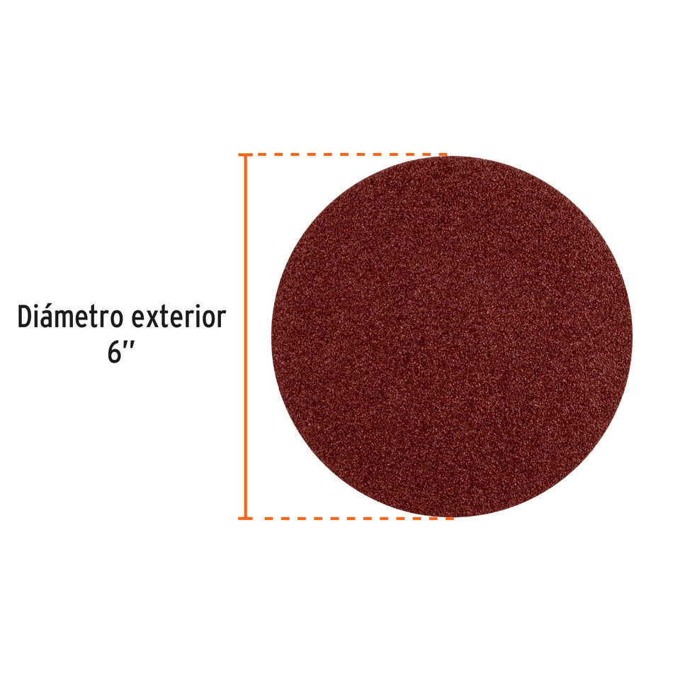 Paquete con 3 discos de lija 6" grano 100 para PUL-4X6T