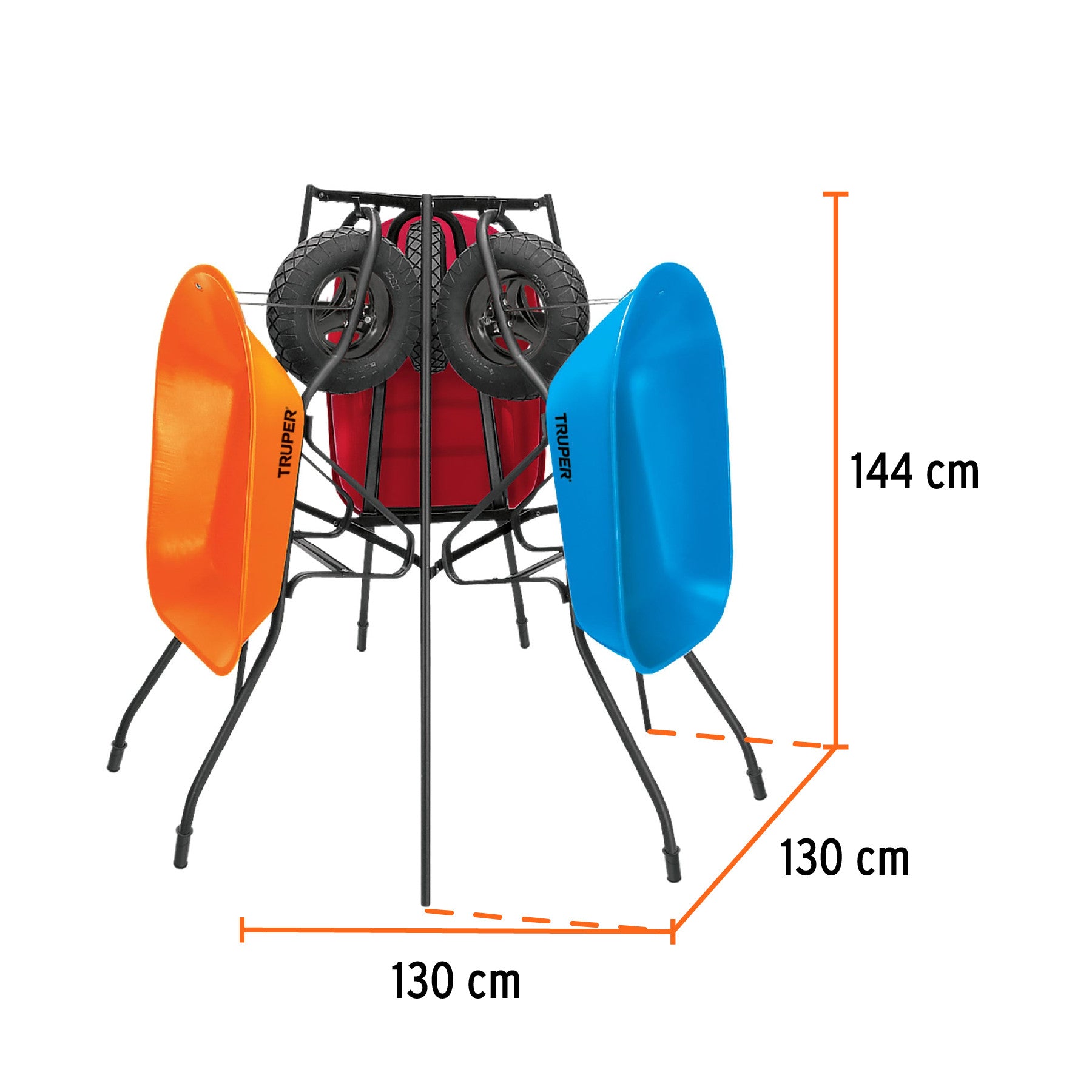 Rack para 3 carretillas, Truper