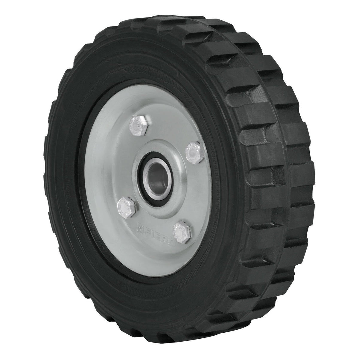 Rueda de hule solido para diablo doble balero Pretul 7"