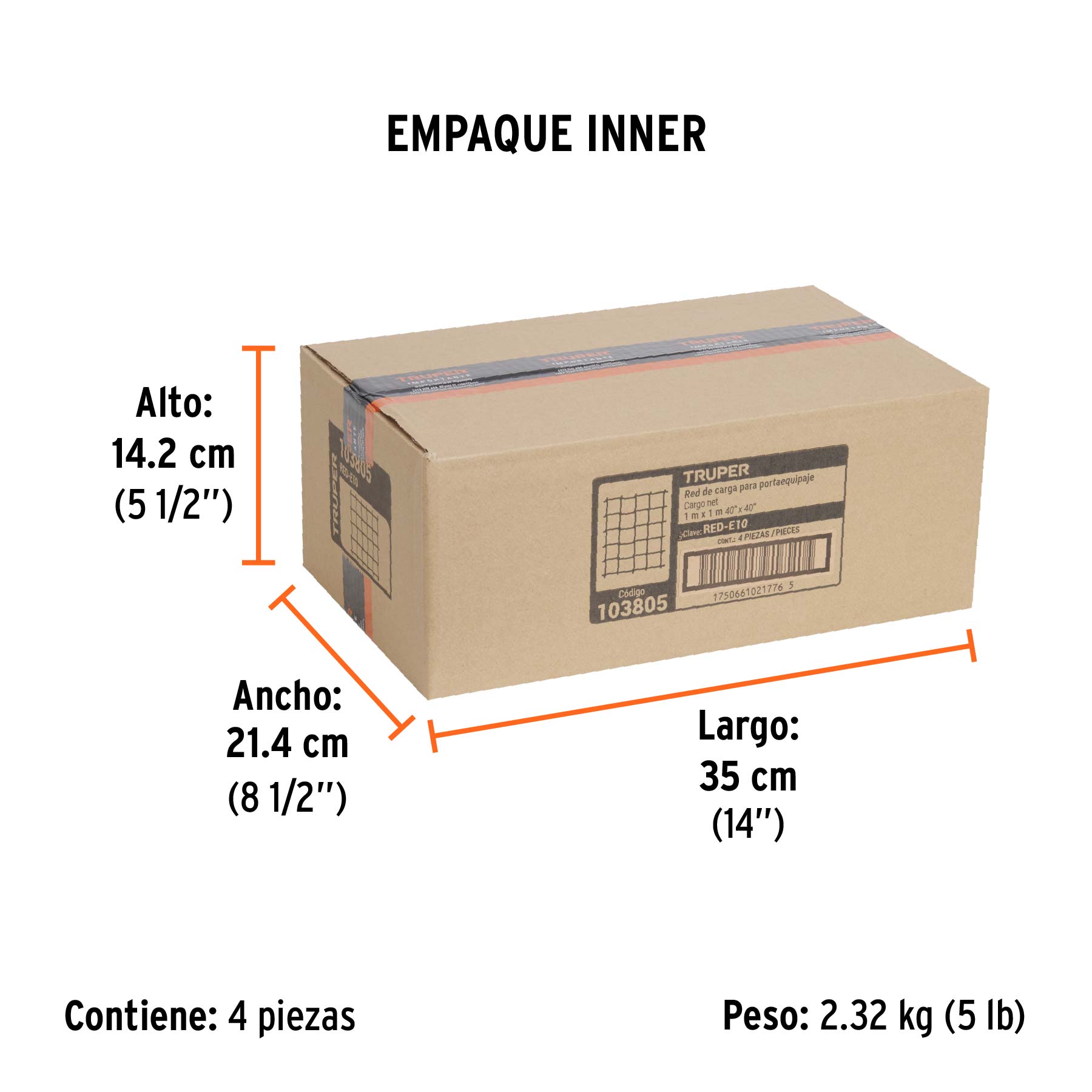 Red de carga porta equipaje de 1 m x 1 m TRUPER