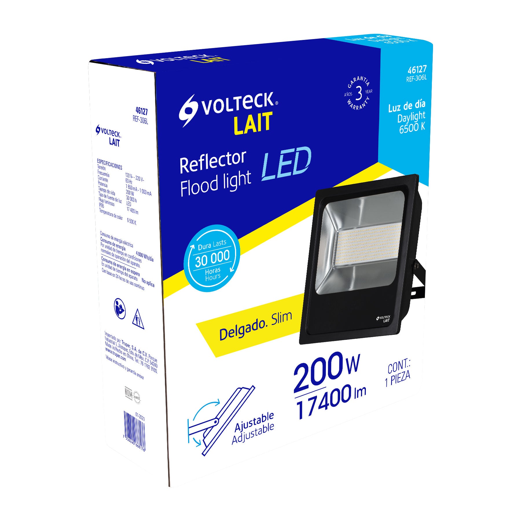 Reflector LED para exteriores 200W 6500K, VOLTECK