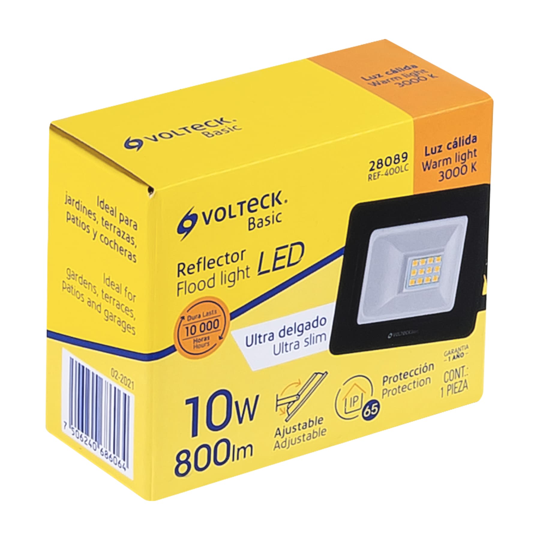 Reflector LED para exteriores 10W 3000K, VOLTECK BASIC