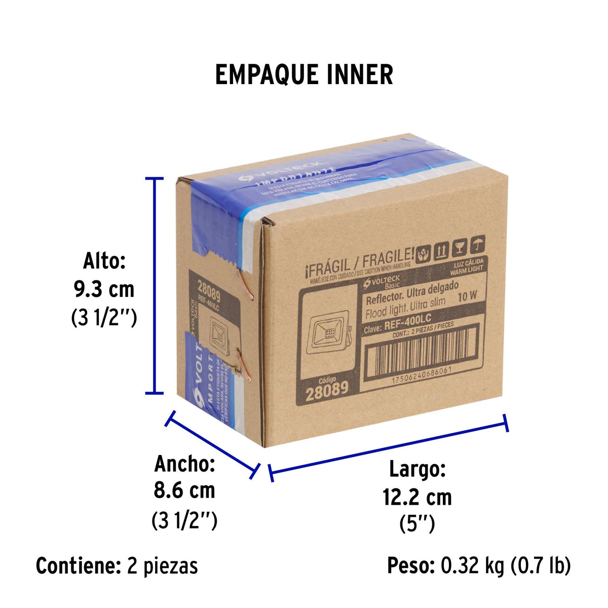 Reflector LED para exteriores 10W 3000K, VOLTECK BASIC