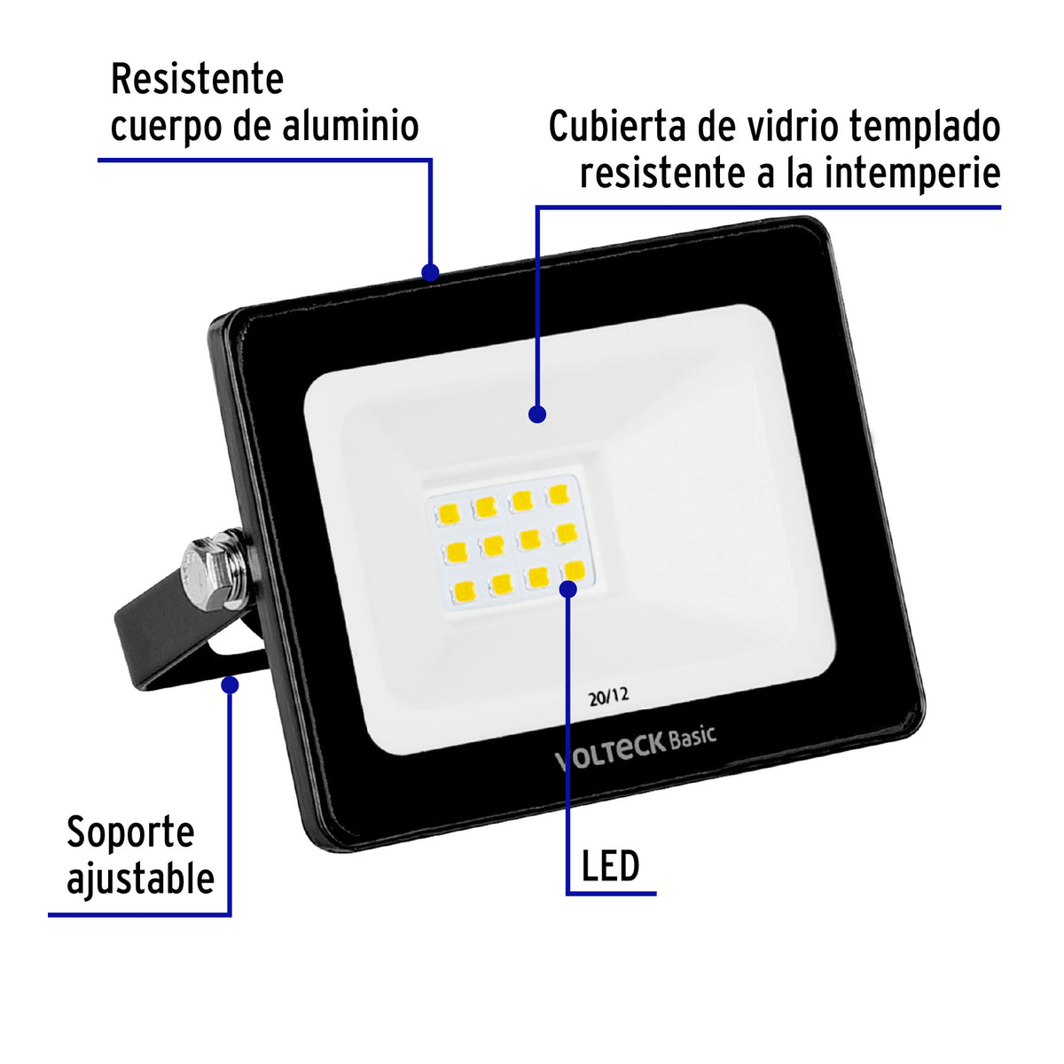 Reflector LED para exteriores 10W 3000K, VOLTECK BASIC