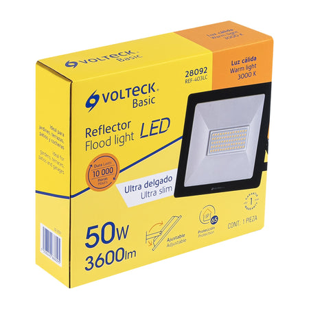 Reflector LED para exteriores 50W 3000K, VOLTECK BASIC