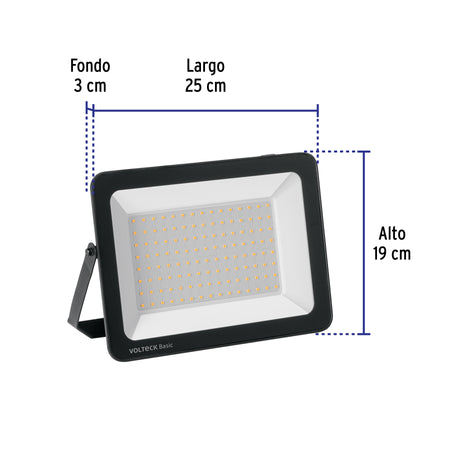 Reflector LED para exteriores 100W 3000K, VOLTECK BASIC