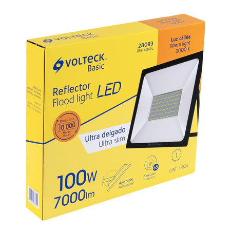 Reflector LED para exteriores 100W 3000K, VOLTECK BASIC