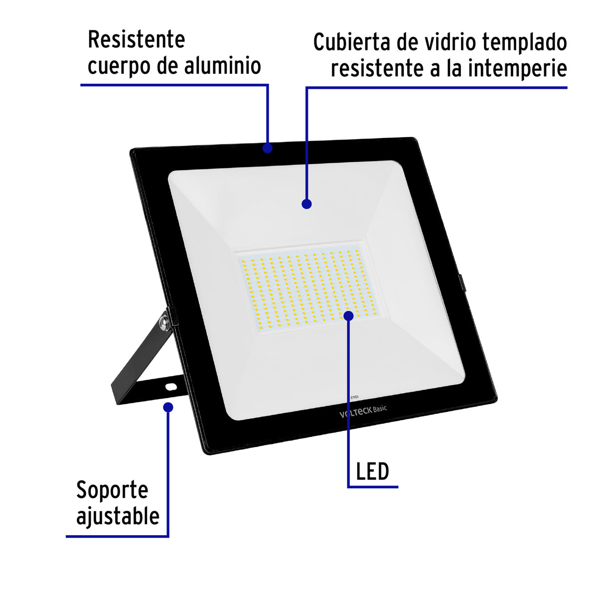 Reflector LED para exteriores 150W 3000K, VOLTECK BASIC