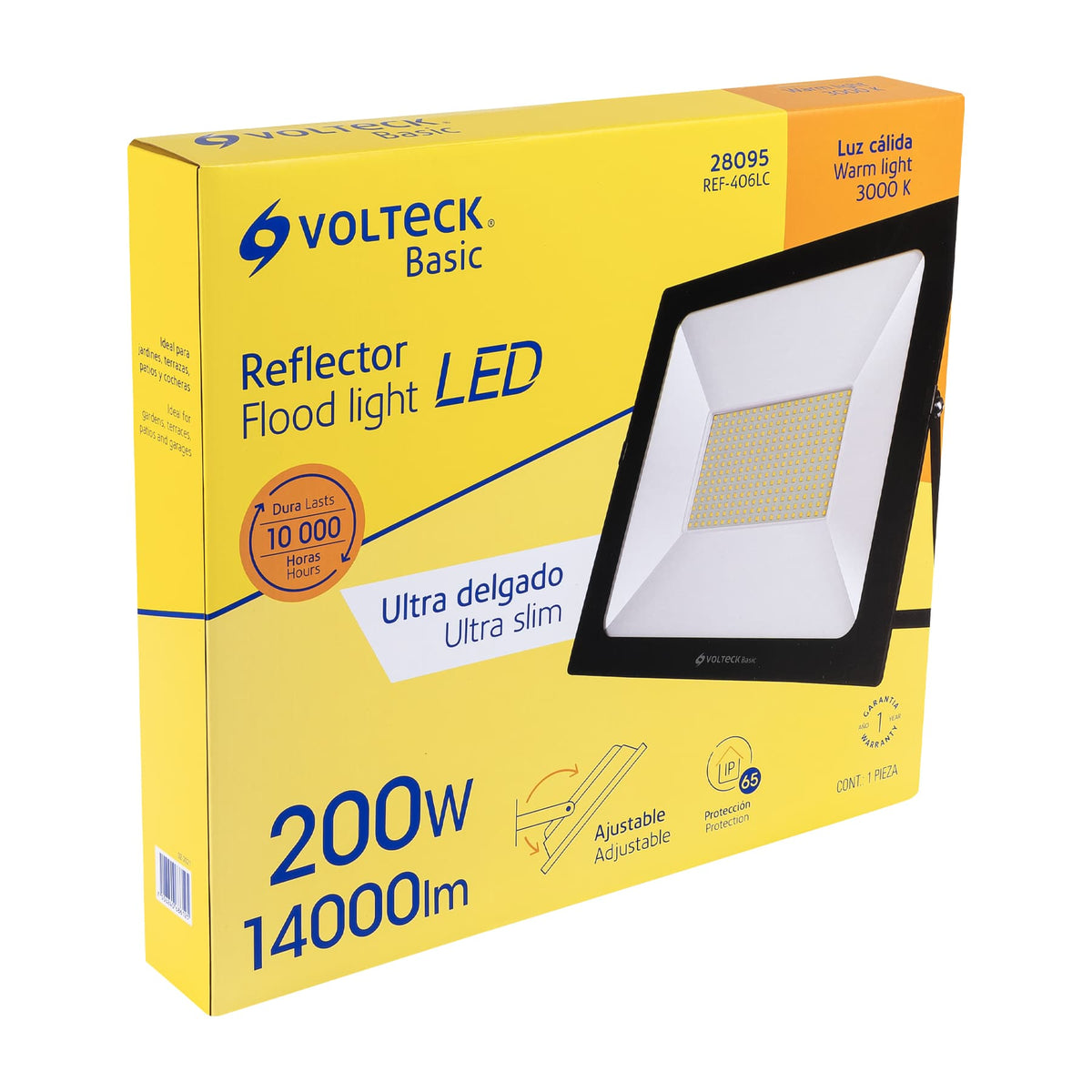 Reflector LED para exteriores 200W 3000K, VOLTECK BASIC