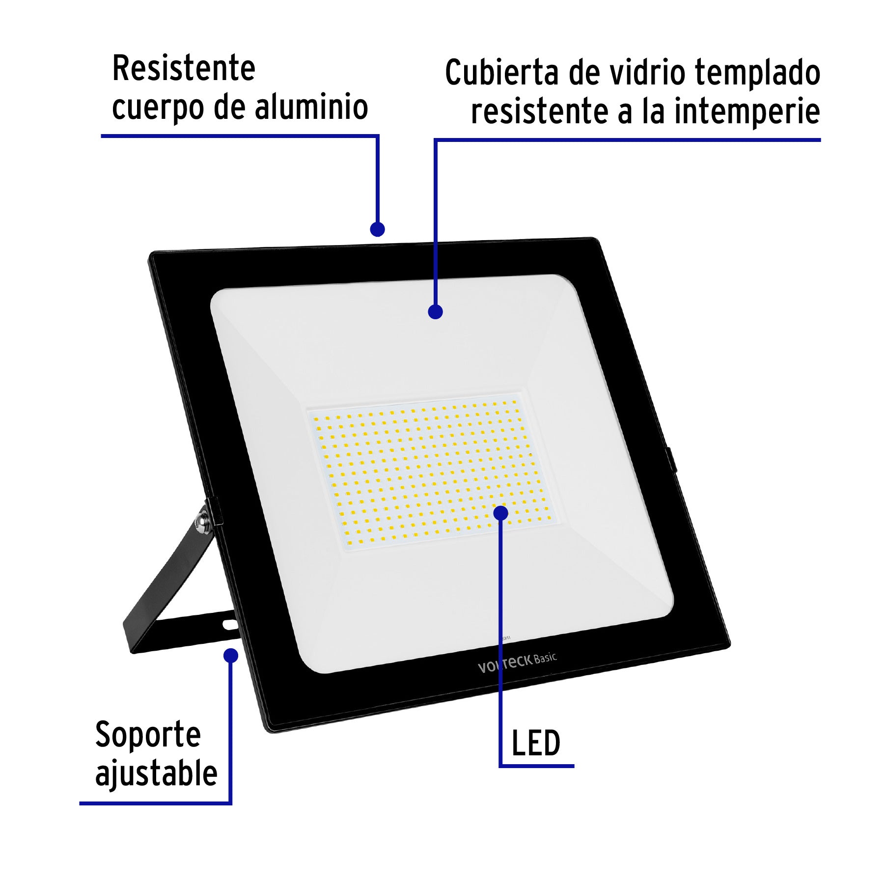 Reflector LED para exteriores 200W 3000K, VOLTECK BASIC