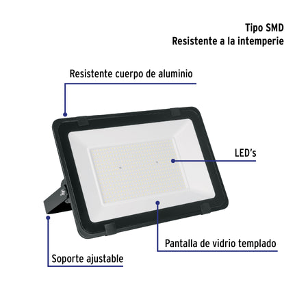 Reflector LED para exteriores 300W 6500K, VOLTECK BASIC