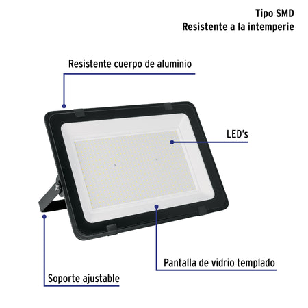 Reflector LED para exteriores 400W 6500K, VOLTECK BASIC