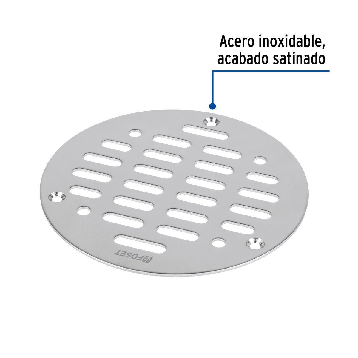 Rejilla de acero inoxidable 5" cierre con tornillos FOSET