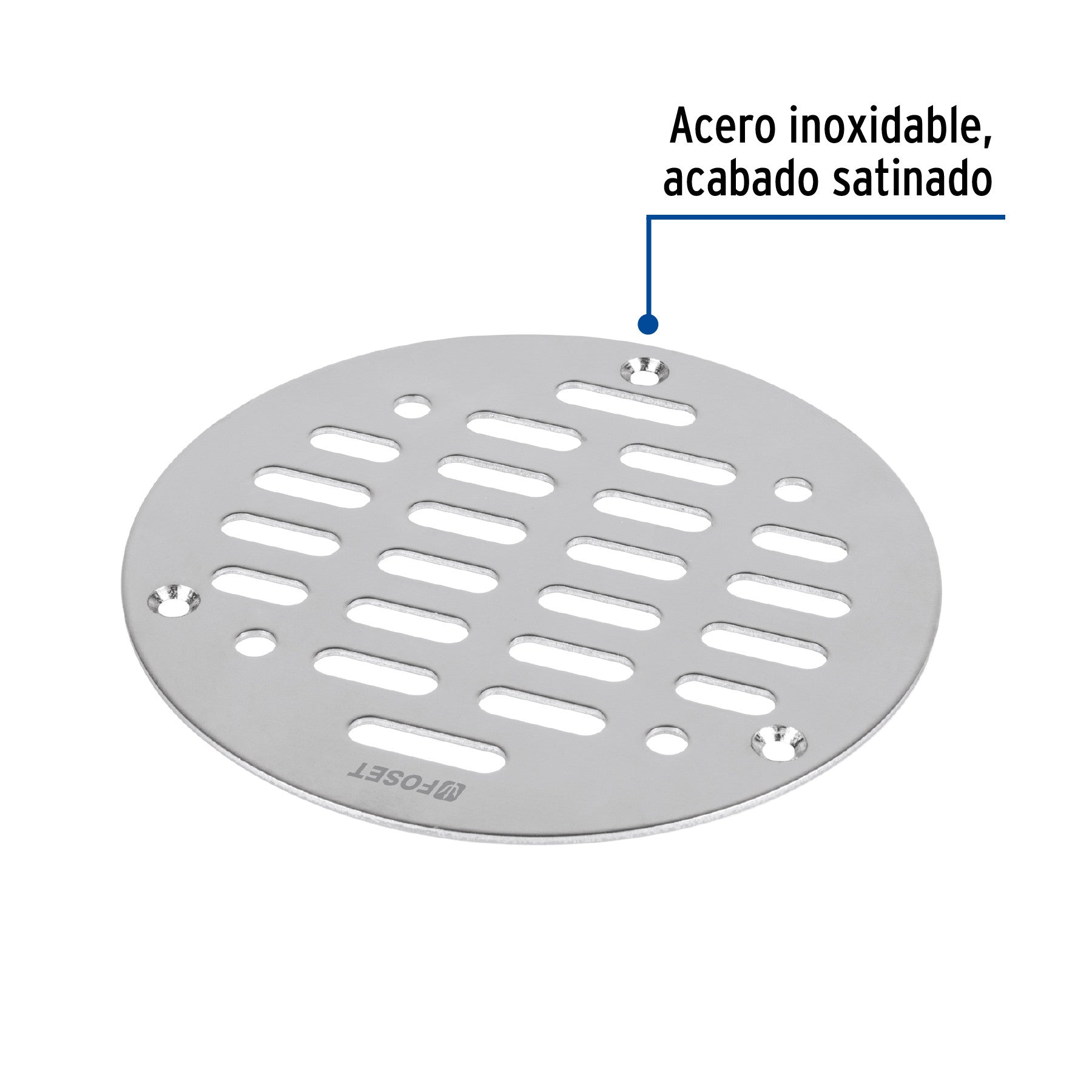 Rejilla de acero inoxidable 5" cierre con tornillos FOSET