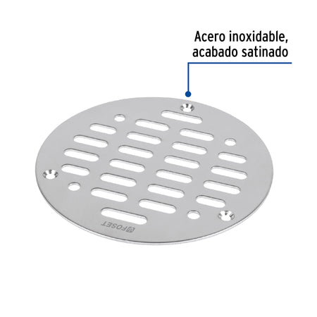 Rejilla de acero inoxidable 5" cierre con tornillos FOSET