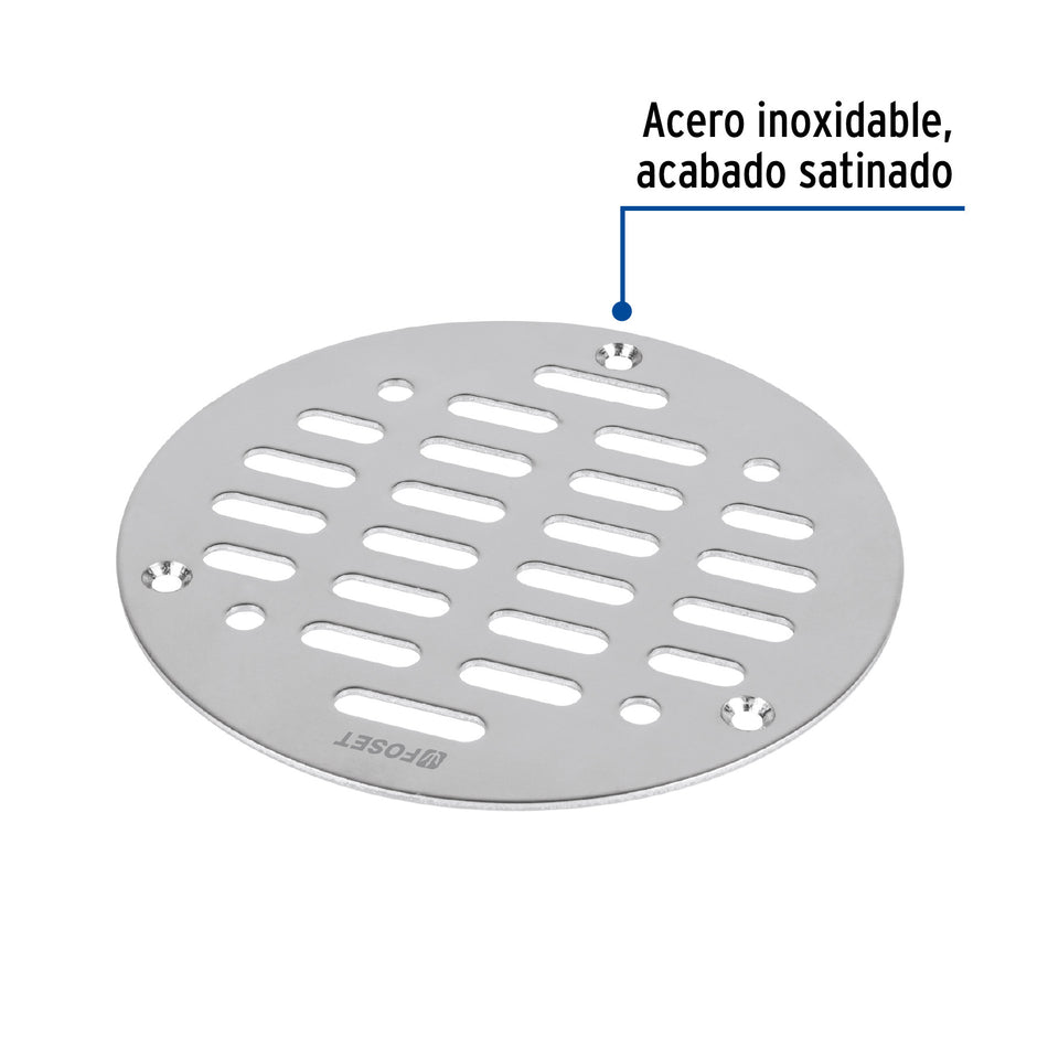 Rejilla de acero inoxidable 5" cierre con tornillos FOSET