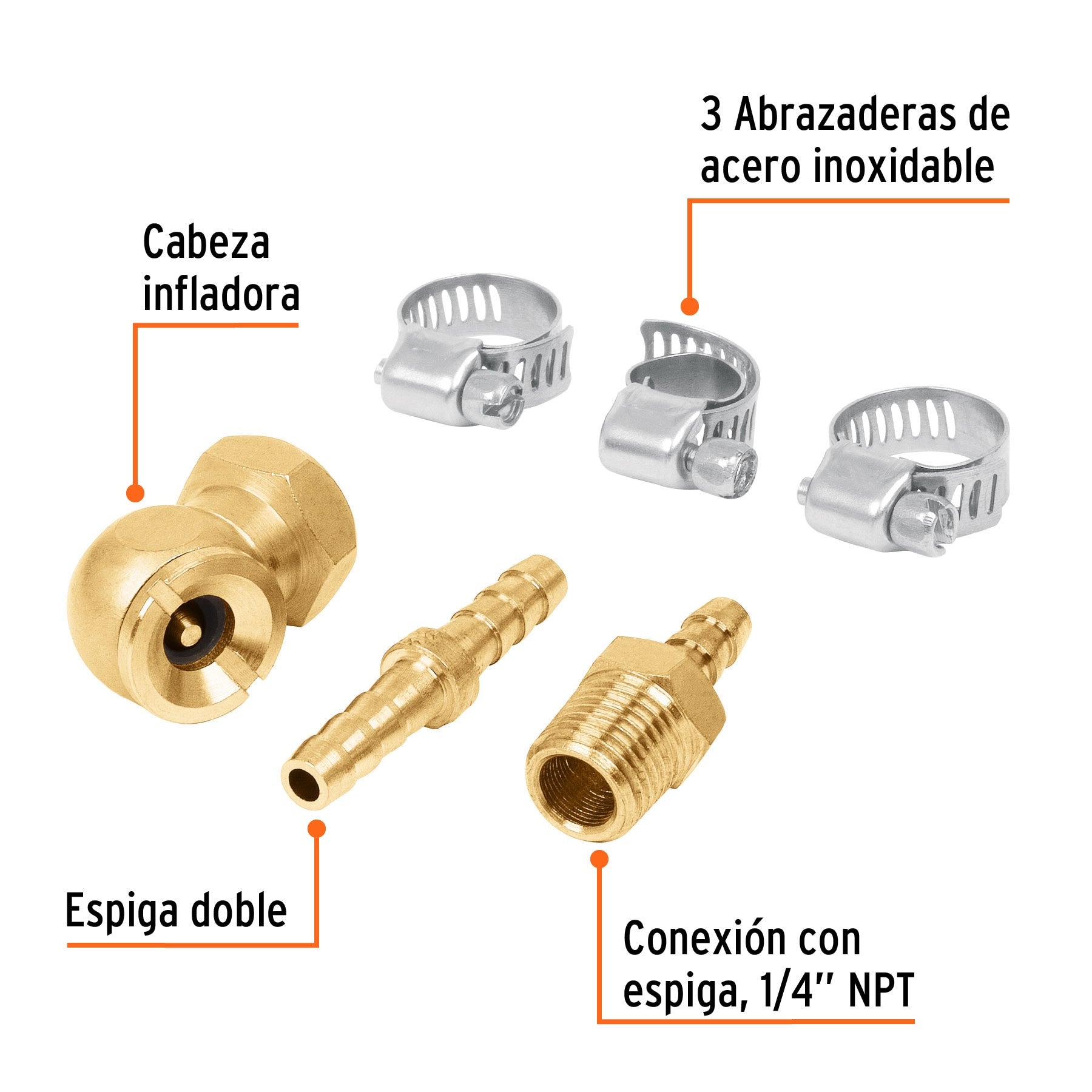 Juego de 6 piezas para reparar mangueras de 3/8" NPT TRUPER