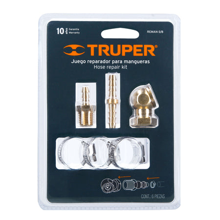 Juego de 6 piezas para reparar mangueras de 3/8" NPT TRUPER