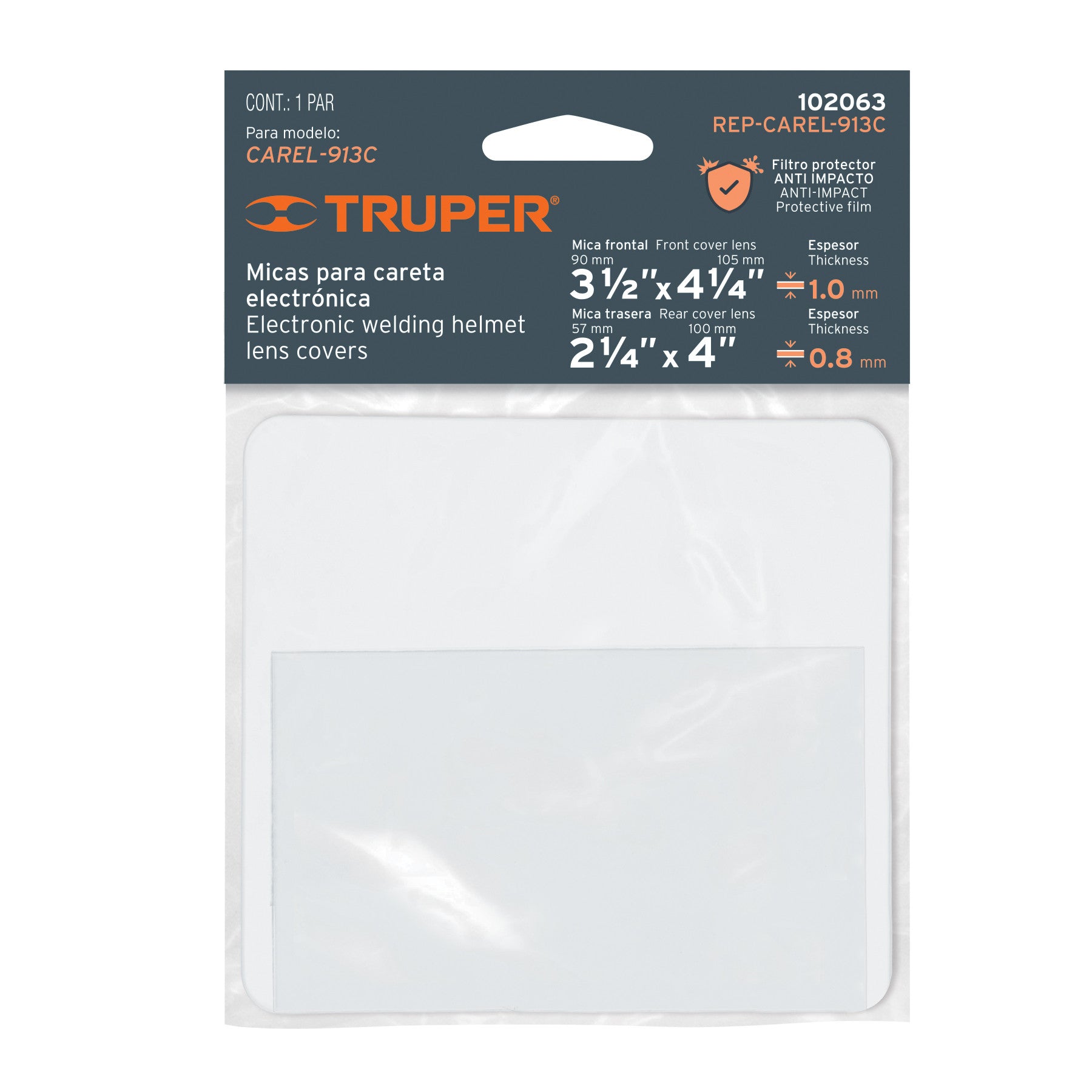 Bolsa c/2 micas para careta CAREL-913C TRUPER