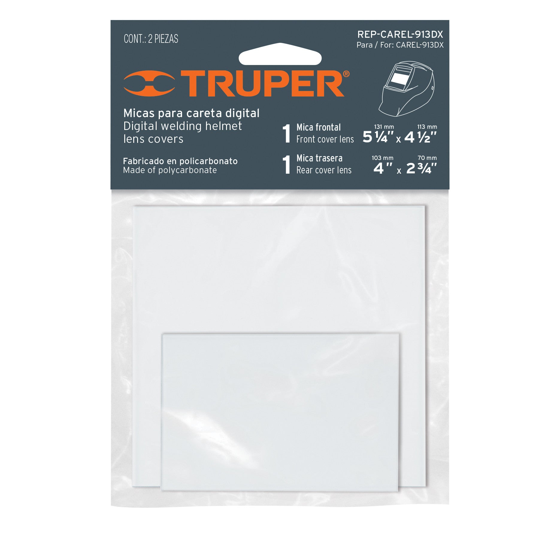 Bolsa c/2 micas para careta CAREL-913DX (2020) EXPERT