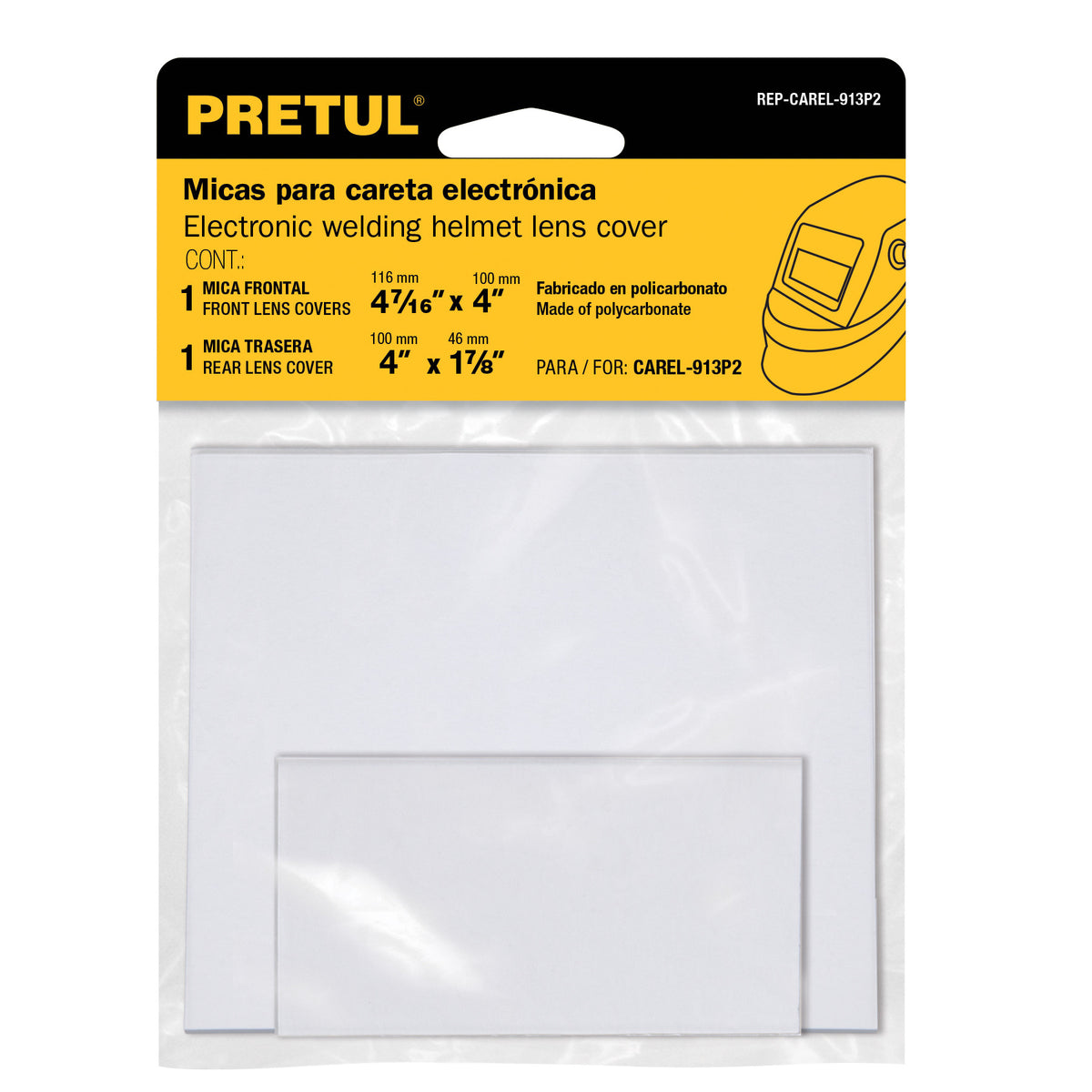 Bolsa c/2 micas para careta CAREL-913P2 PRETUL