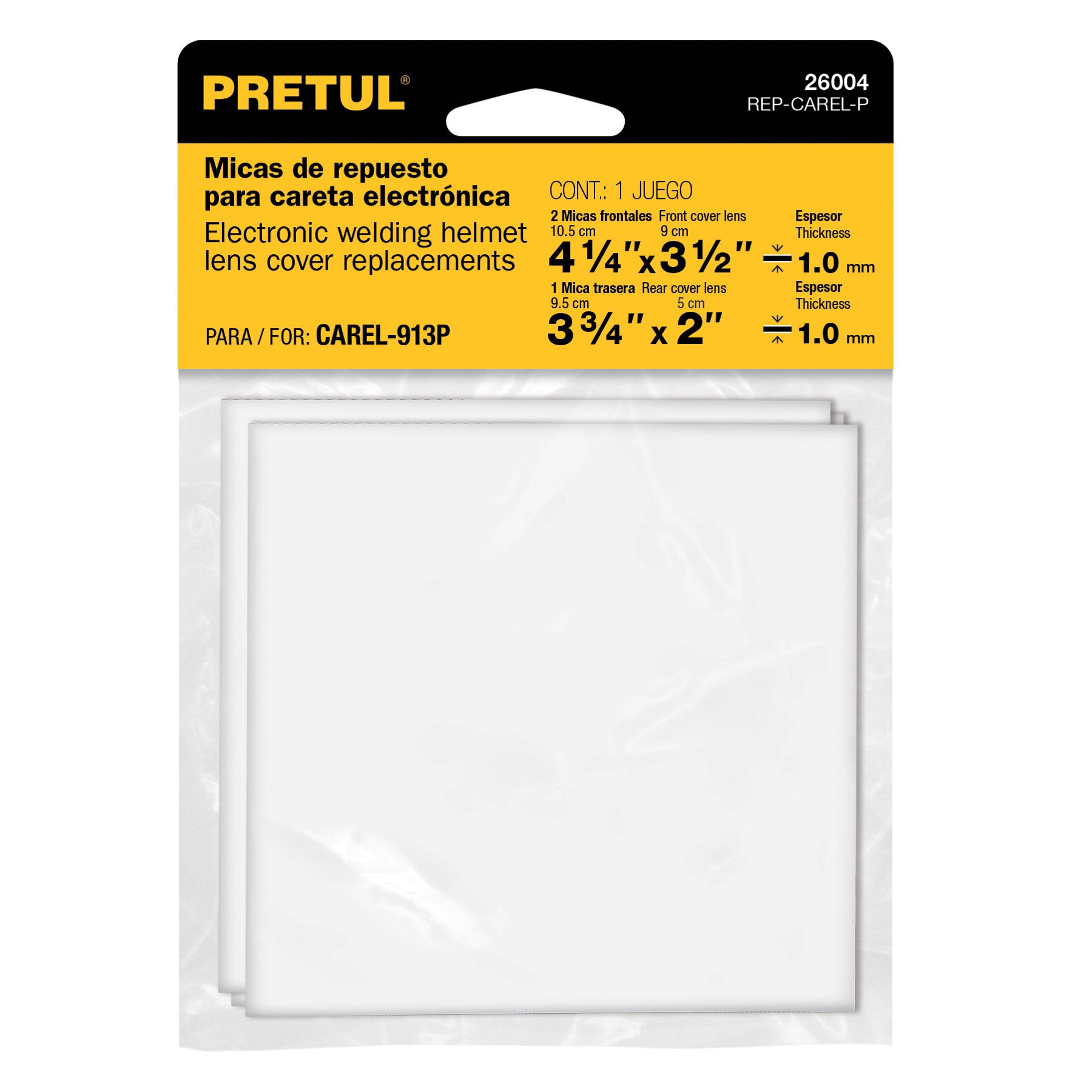 Bolsa c/3 micas para careta CAREL-11FP 11AP y 913P PRETUL