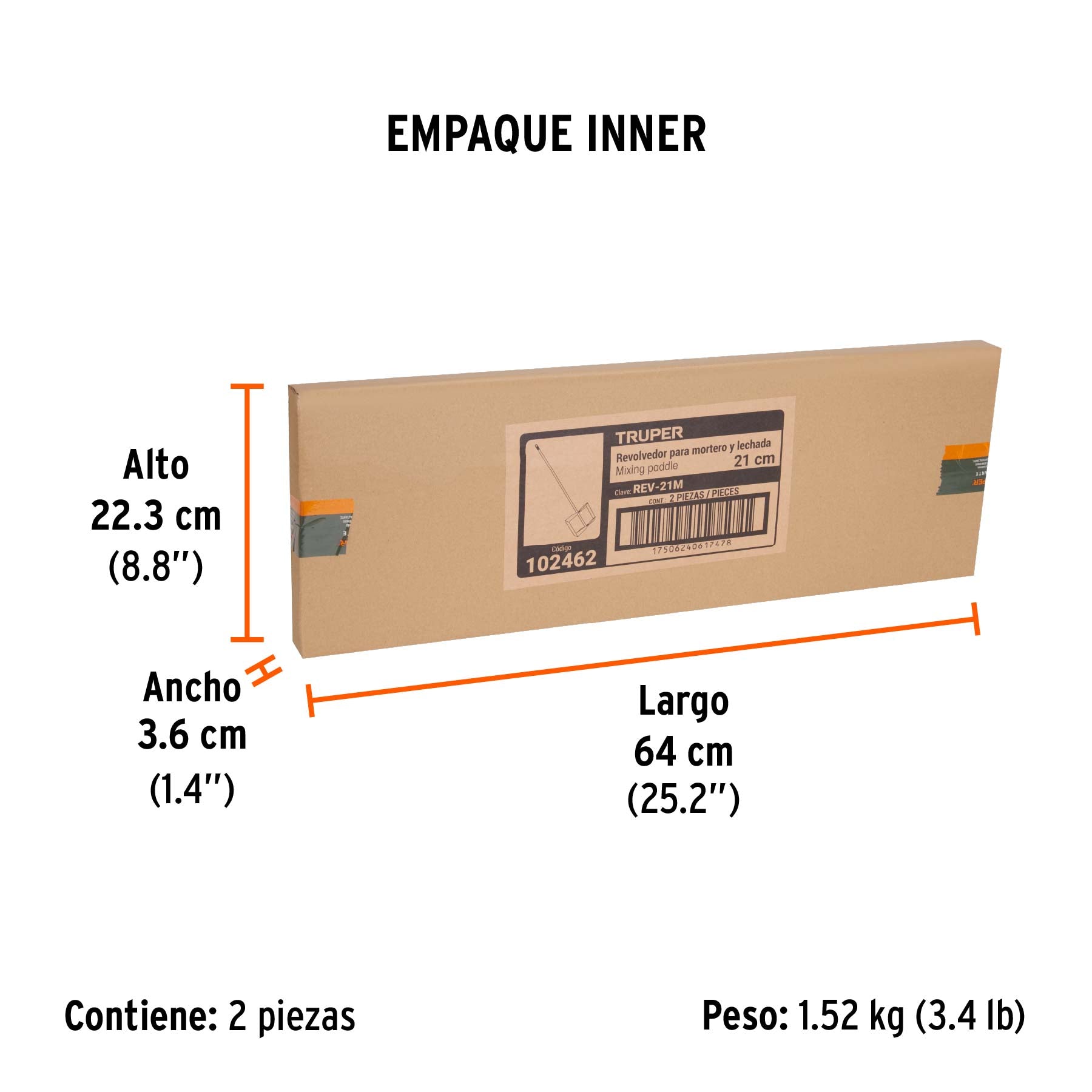 Revolvedor para mortero de diametro TRUPER 210 mm