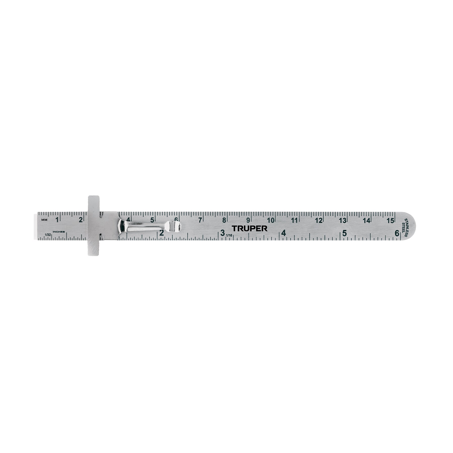 Regla 15 cm de acero inoxidable de bolsillo Truper