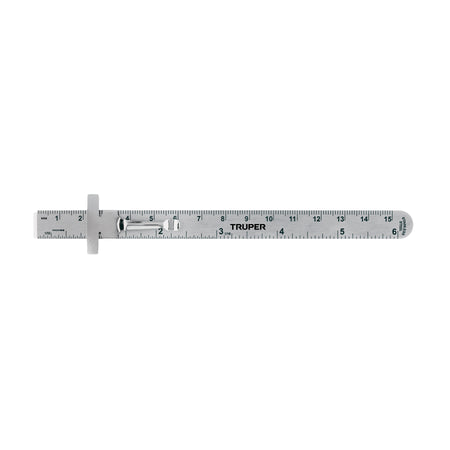 Regla 15 cm de acero inoxidable de bolsillo Truper