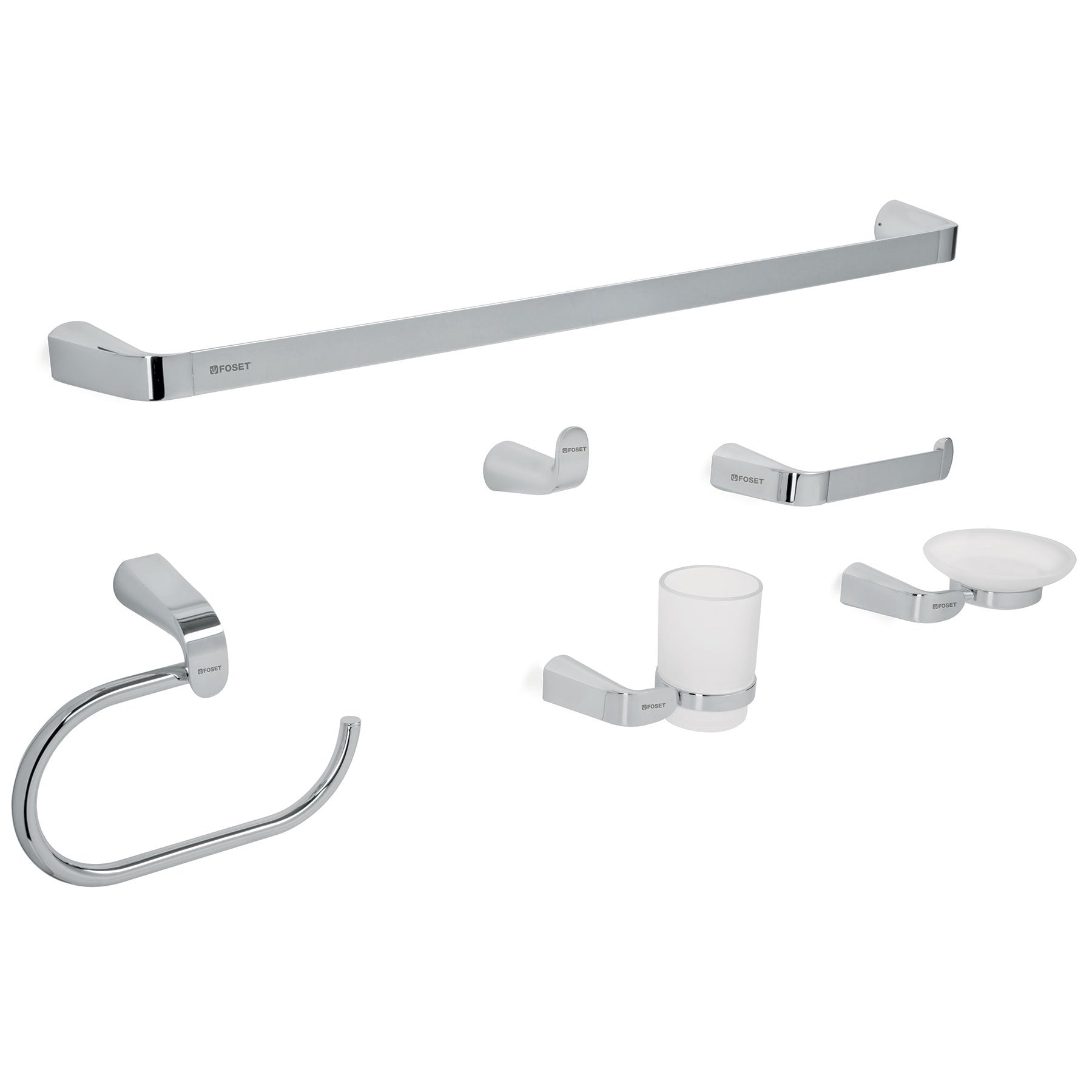 Juego de 6 accesorios para bano acabado cromo RIVIERA