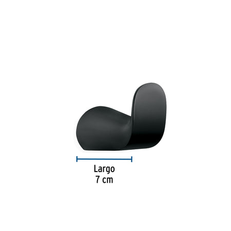 Gancho sencillo para toallas, negro, FOSET RIVIERA
