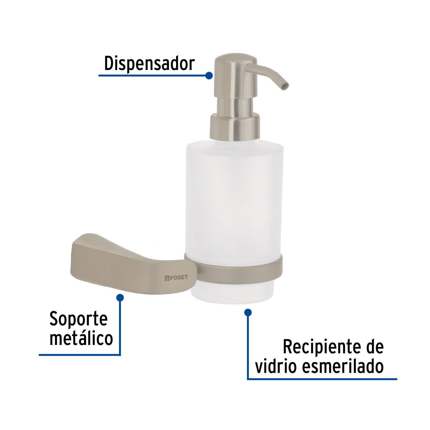 Dispensador de jabón a pared de latón satinado, RIVIERA