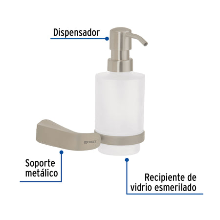 Dispensador de jabón a pared de latón satinado, RIVIERA