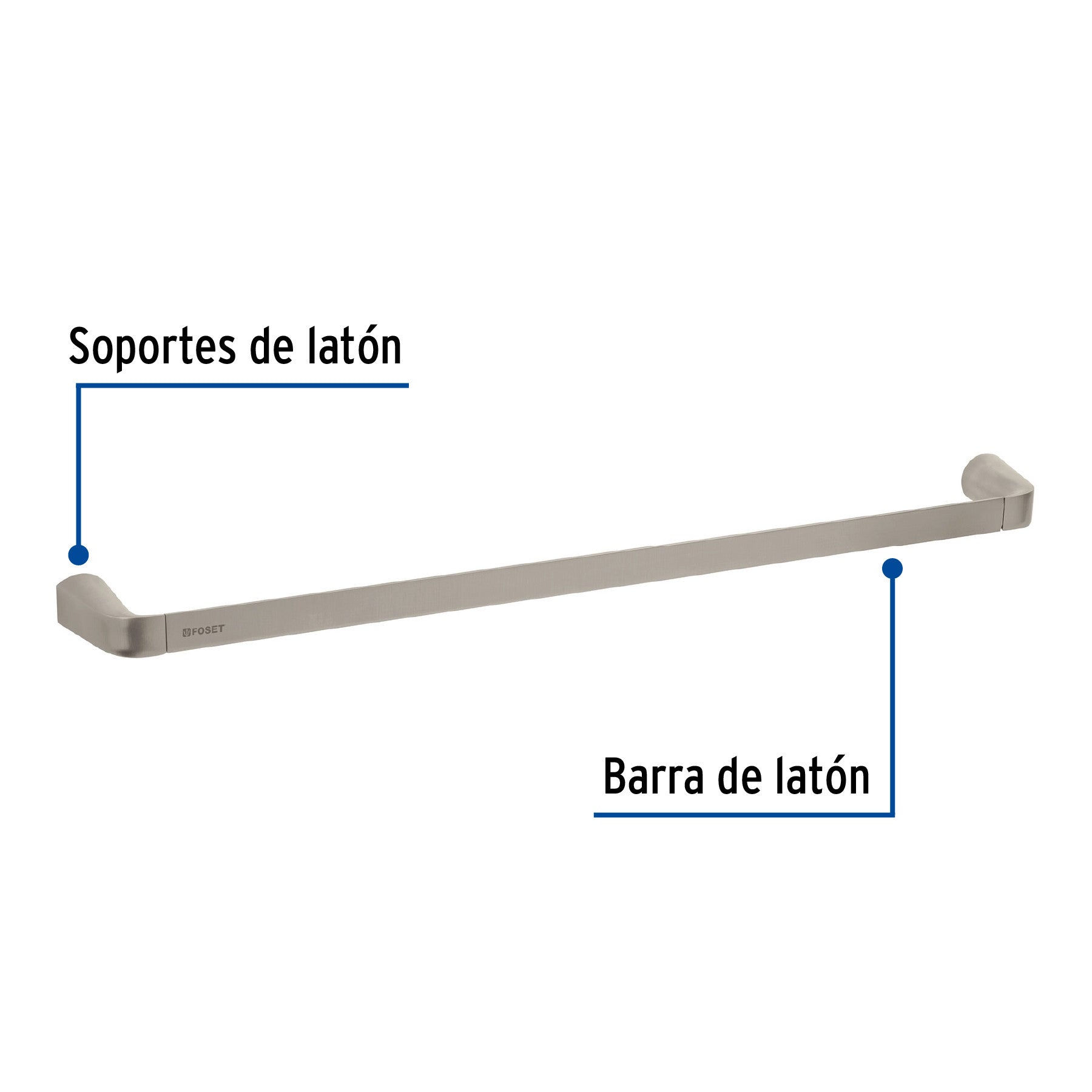Toallero de barra de laton acabado satin FOSET RIVIERA