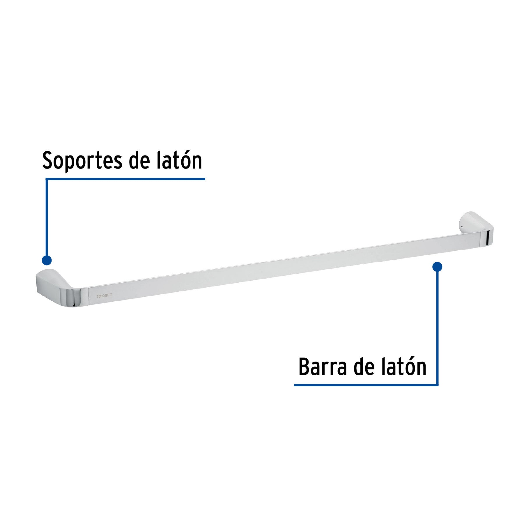 Toallero de barra de laton acabado cromo FOSET RIVIERA