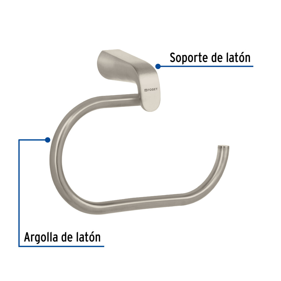 Toallero argolla de laton en acabado satin FOSET RIVIERA