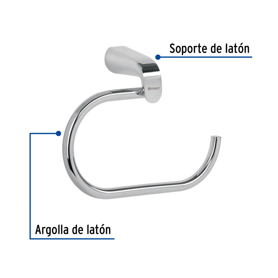 Toallero argolla de laton en acabado cromo FOSET RIVIERA
