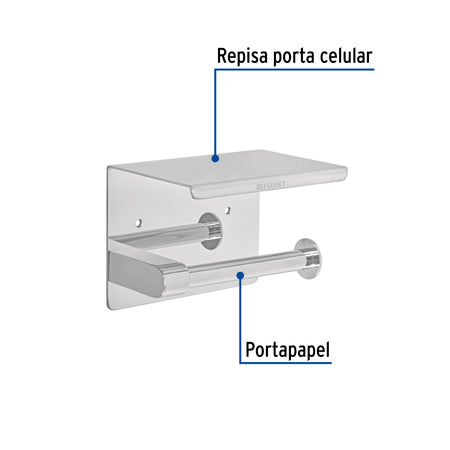 Portarrollo cromo con soporte para celular FOSET RIVIERA
